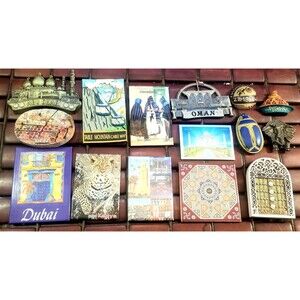 15 Vintage Refrigerator Souvenir Travel Magnets Middle East Africa & India
